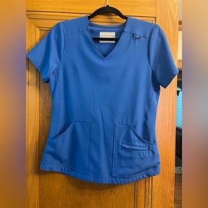Sketchers by Barco. Blue scrub top. Size small